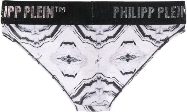 Philipp Plein Slip met logo tailleband Wit