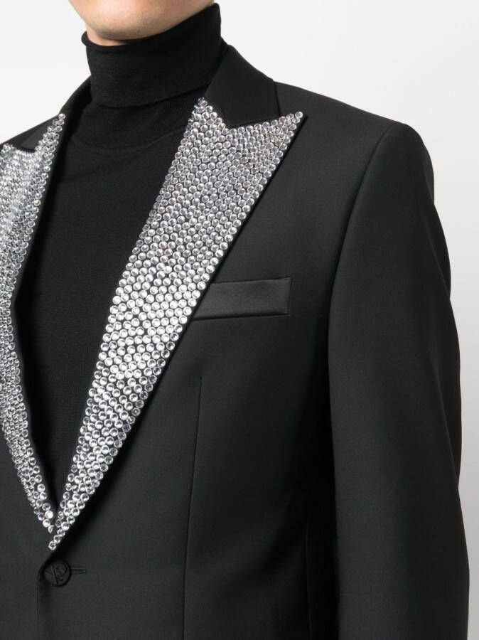 Philipp Plein Smoking verfraaid met kristallen Zwart