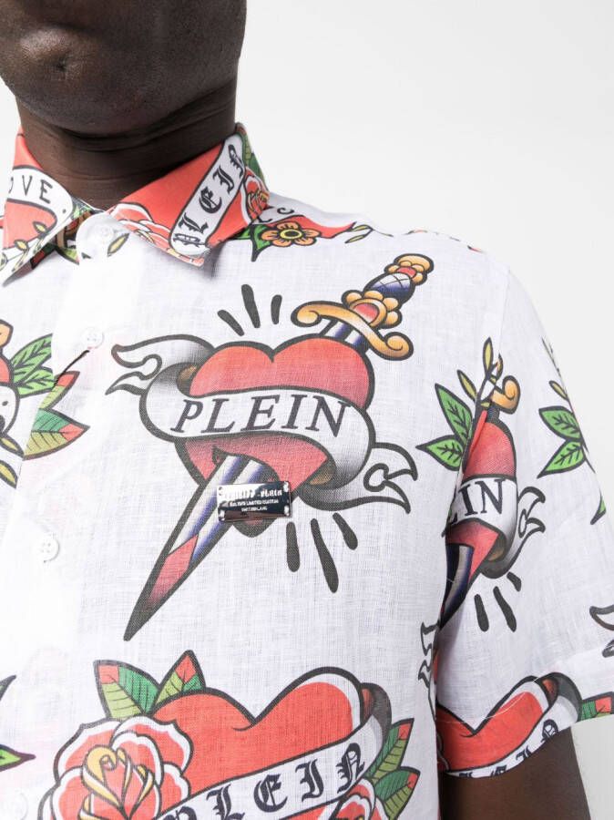 Philipp Plein Overhemd met print Wit