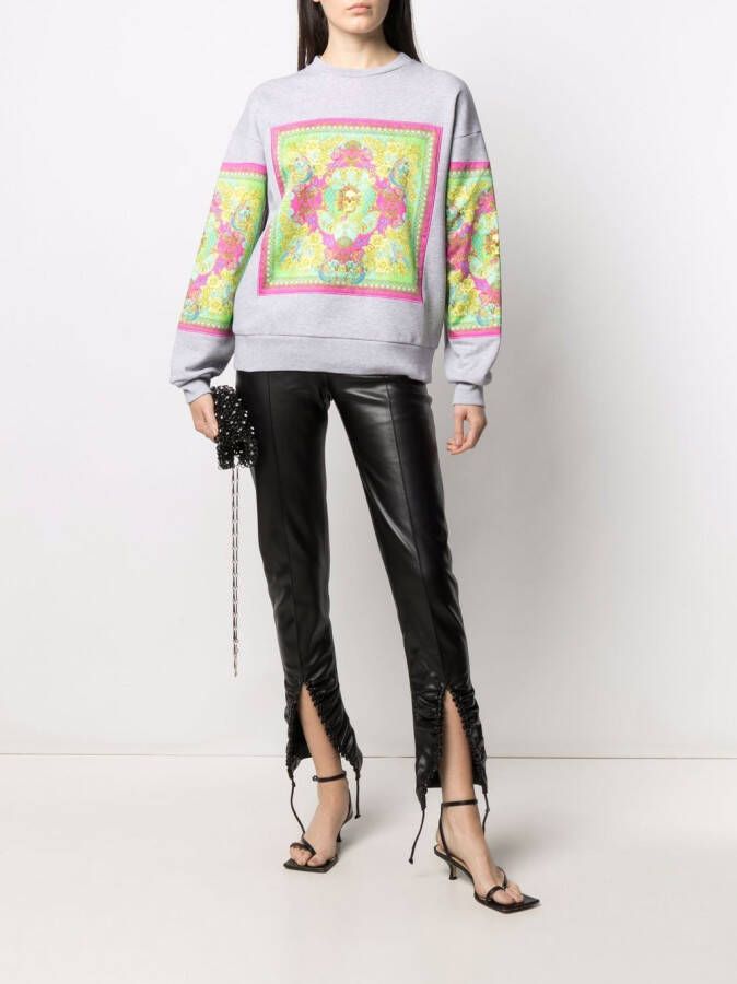 Philipp Plein Sweater met barokprint Grijs