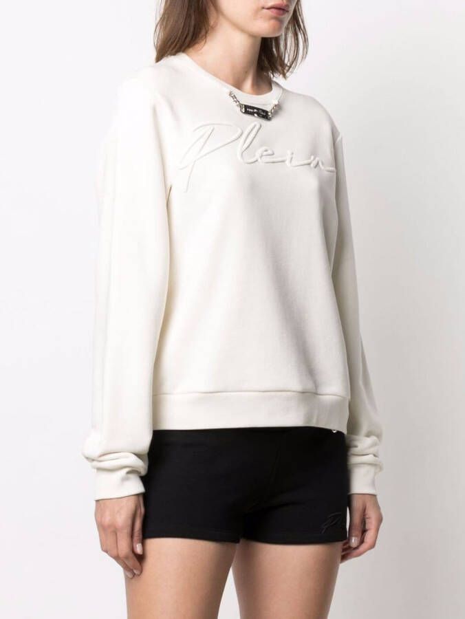Philipp Plein Sweater met borduurwerk Wit