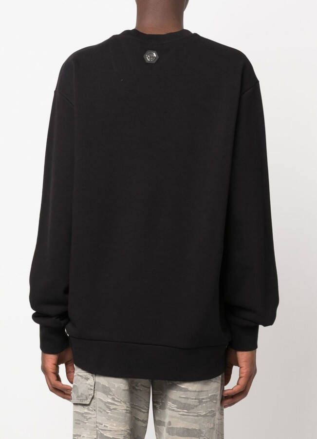 Philipp Plein Sweater met doodskopprint Zwart