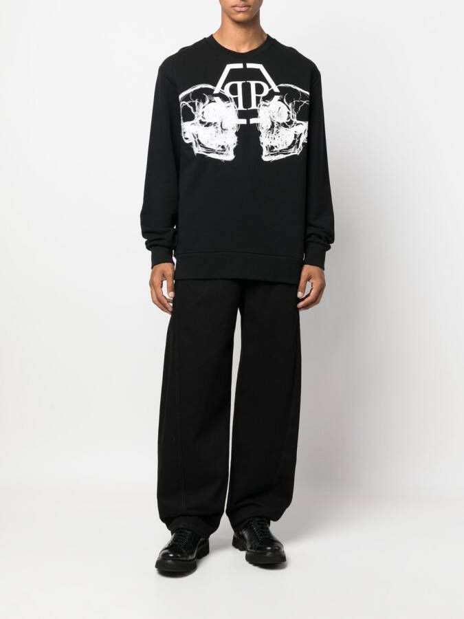 Philipp Plein Sweater met doodskopprint Zwart