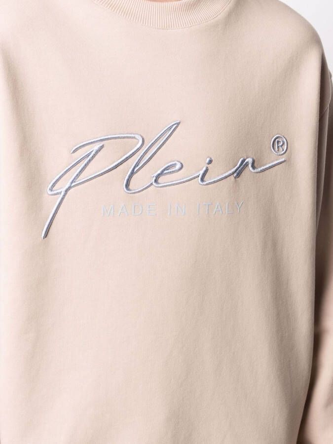 Philipp Plein Sweater met geborduurd logo Beige