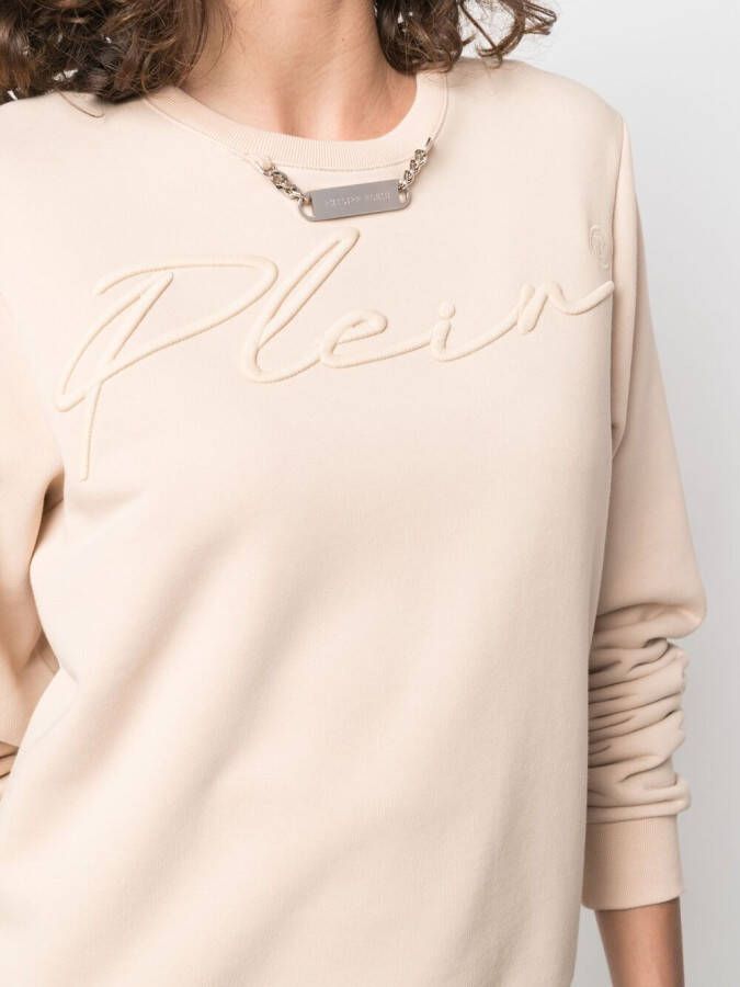 Philipp Plein Sweater met geborduurd logo Beige