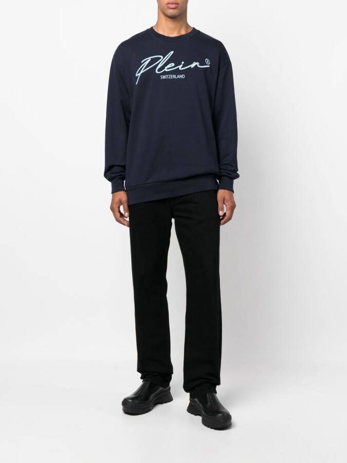 Philipp Plein Sweater met logo Blauw