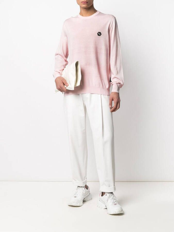 Philipp Plein Sweater met logopatch Roze