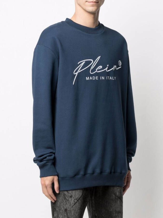 Philipp Plein Sweater met logoprint Blauw