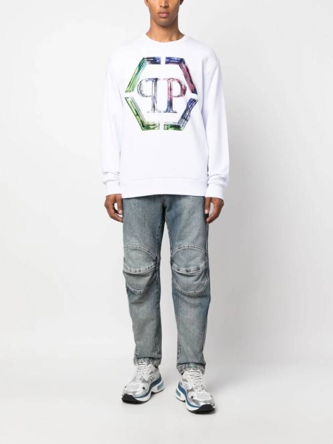 Philipp Plein Sweater met logoprint Wit