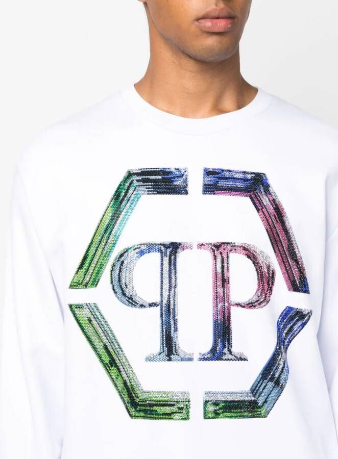 Philipp Plein Sweater met logoprint Wit