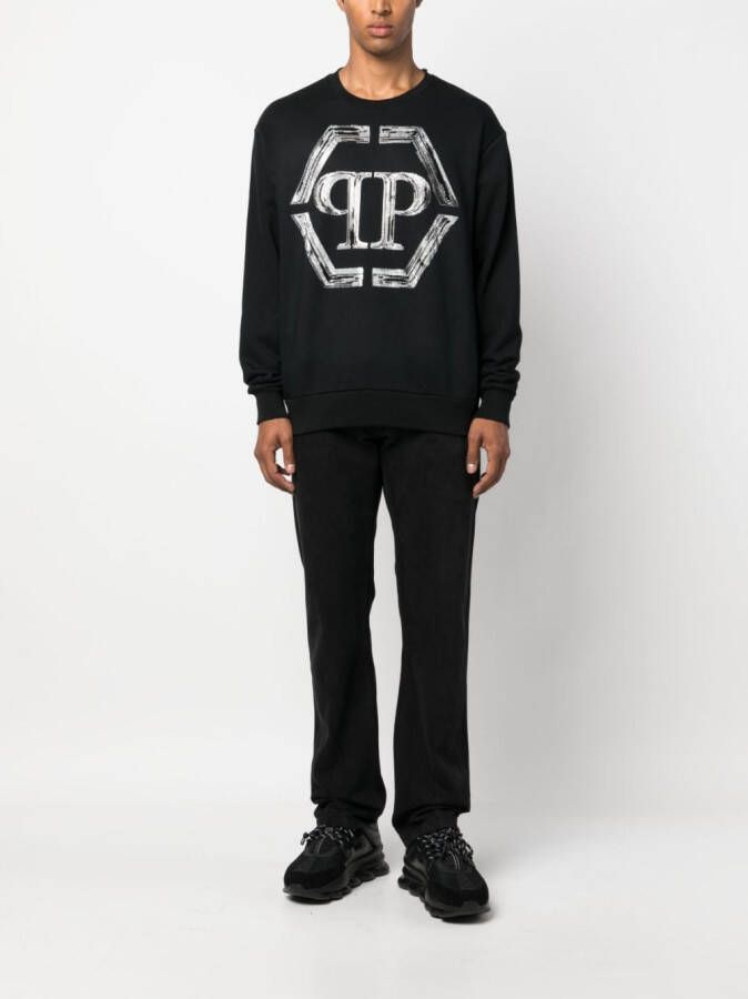 Philipp Plein Sweater met logoprint Zwart
