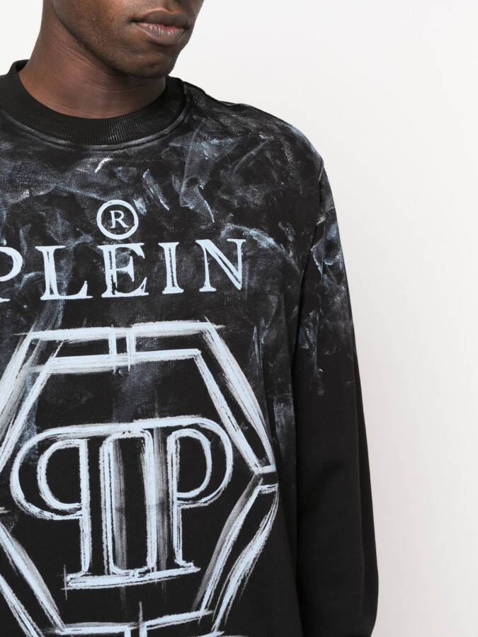 Philipp Plein Sweater met logoprint Zwart
