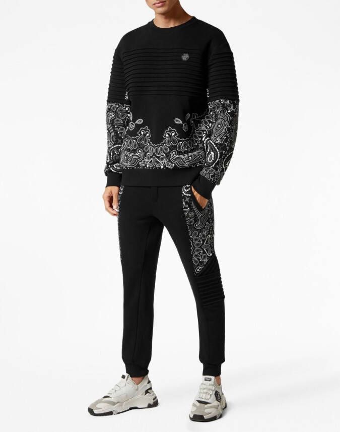 Philipp Plein Sweater met paisley-print Zwart