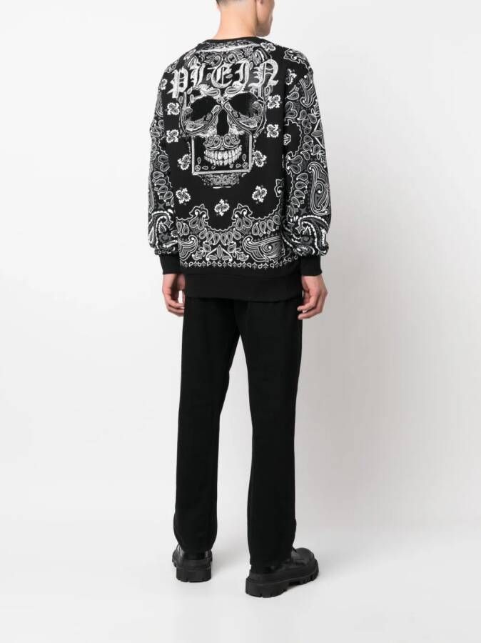 Philipp Plein Sweater met paisley-print Zwart