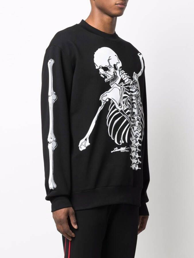 Philipp Plein Sweater met skeletprint Zwart