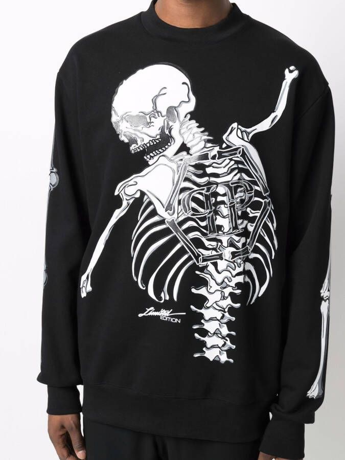 Philipp Plein Sweater met skeletprint Zwart