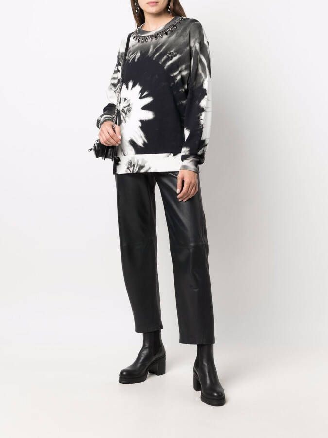 Philipp Plein Sweater met tie-dye print Zwart