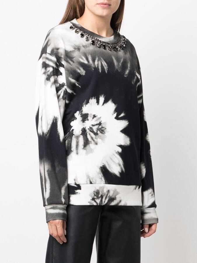 Philipp Plein Sweater met tie-dye print Zwart