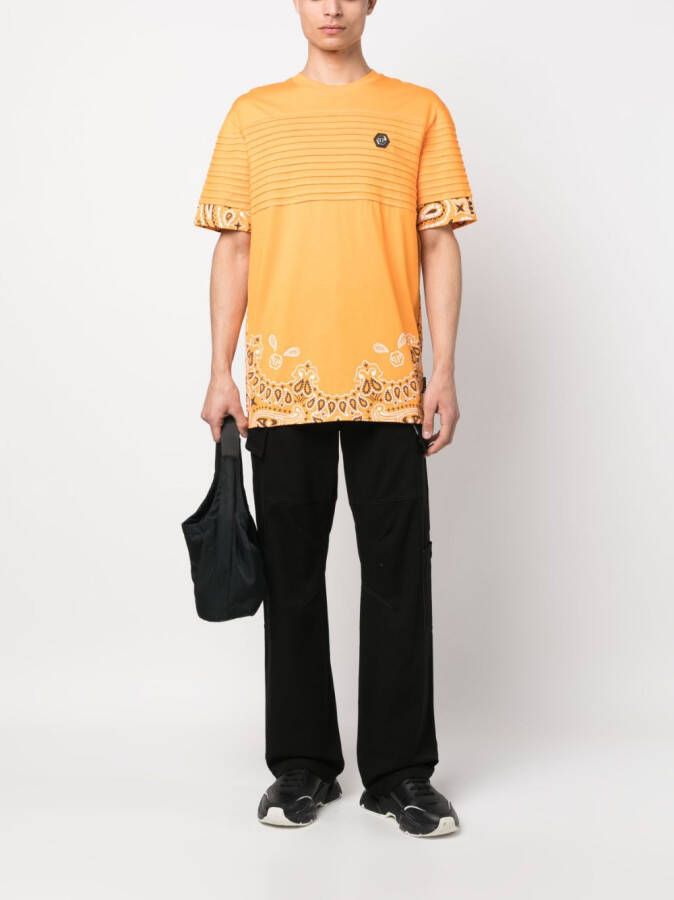 Philipp Plein T-shirt met bandanaprint Oranje