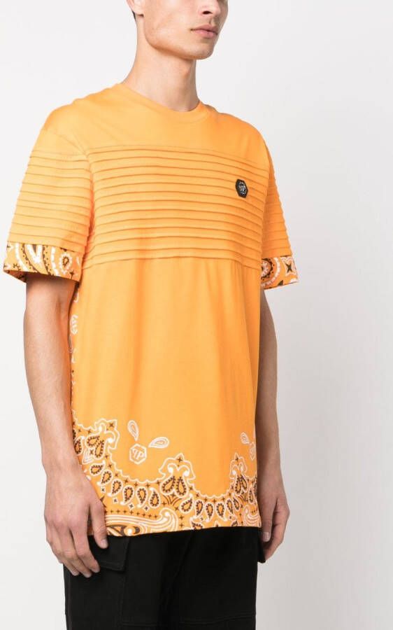 Philipp Plein T-shirt met bandanaprint Oranje