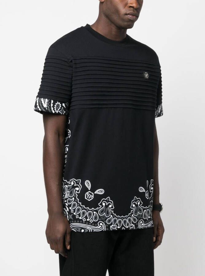 Philipp Plein T-shirt met bandanaprint Zwart