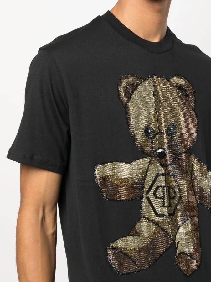 Philipp Plein T-shirt met beerprint Zwart