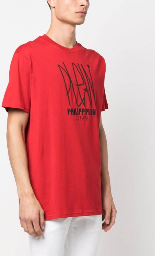 Philipp Plein T-shirt met doodskop Rood