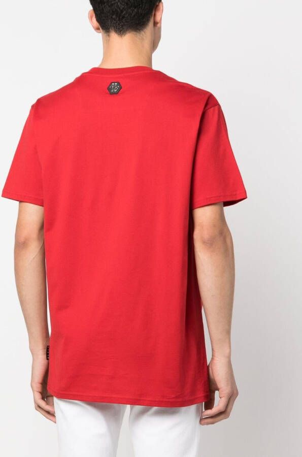 Philipp Plein T-shirt met doodskop Rood