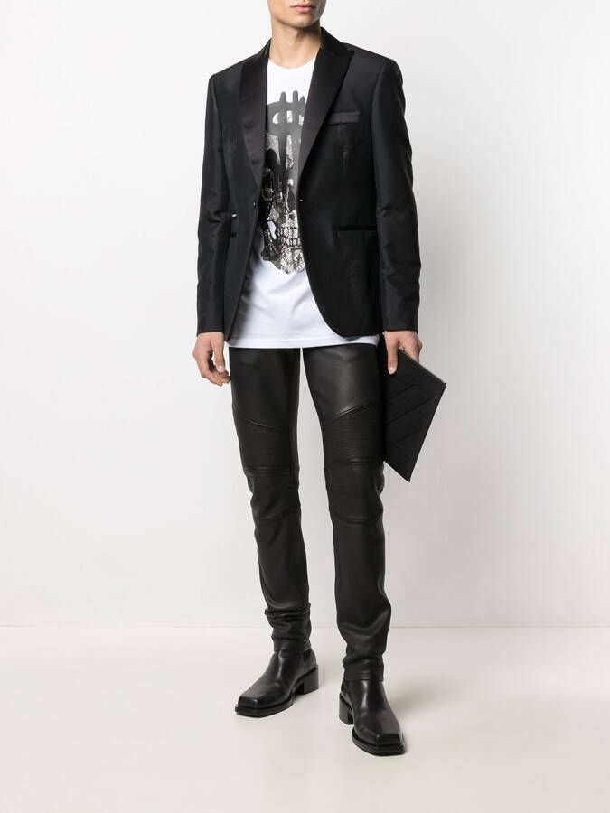 Philipp Plein T-shirt met doodskop van kristallen Wit