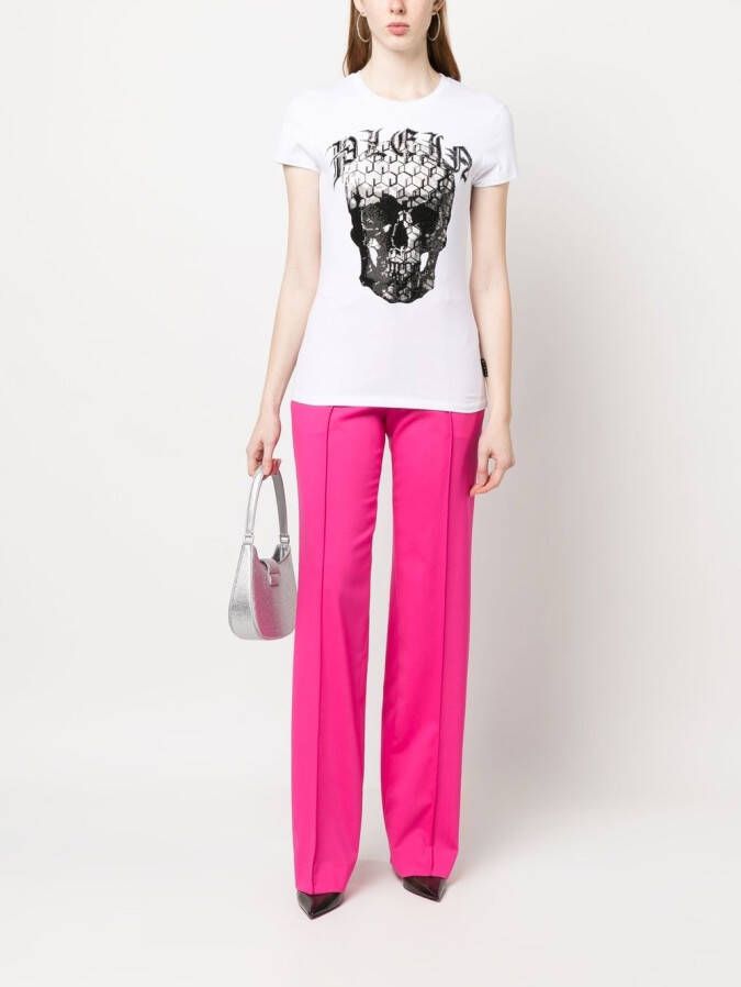 Philipp Plein T-shirt met doodskop Wit