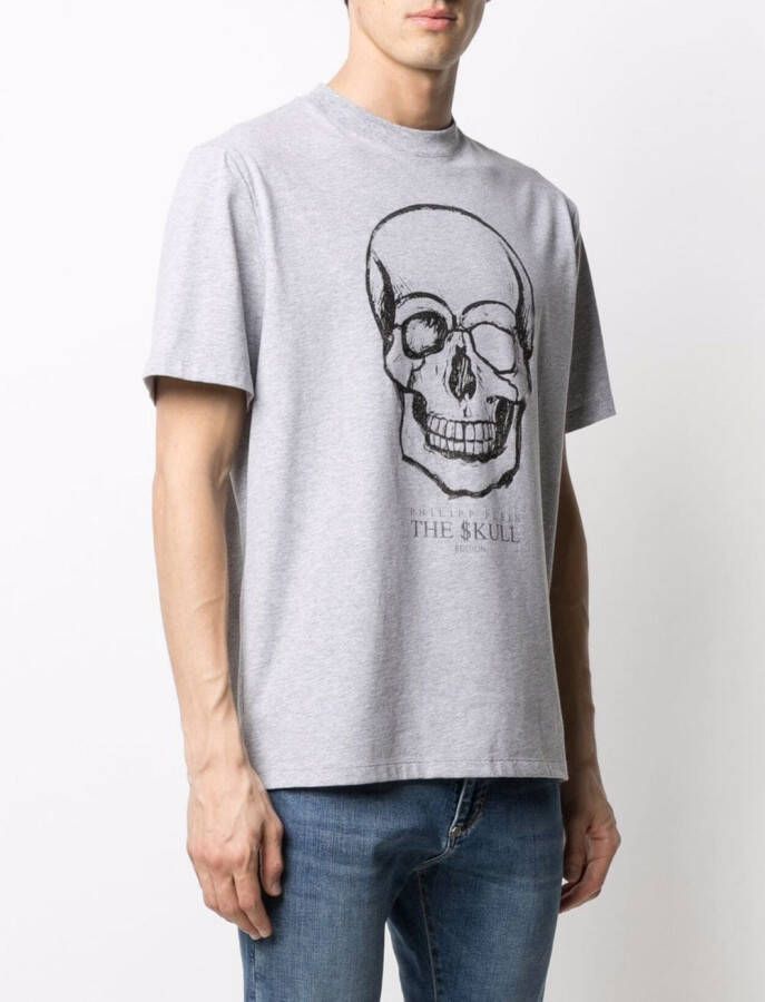 Philipp Plein T-shirt met doodskopprint Grijs