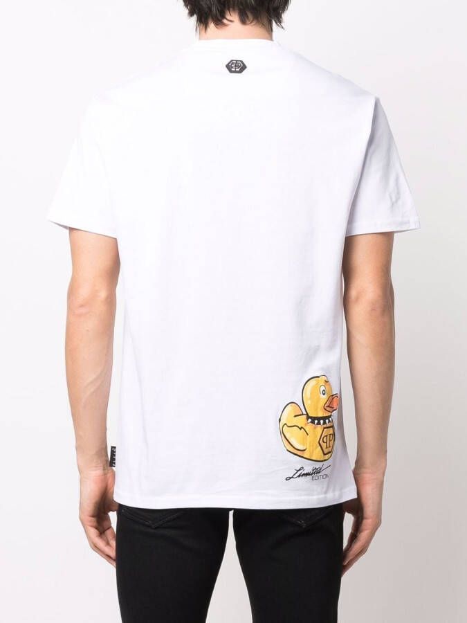 Philipp Plein T-shirt met doodskopprint Wit