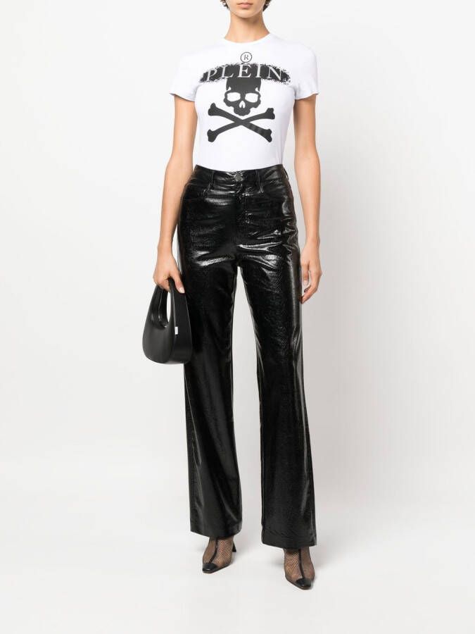 Philipp Plein T-shirt met doodskopprint Wit