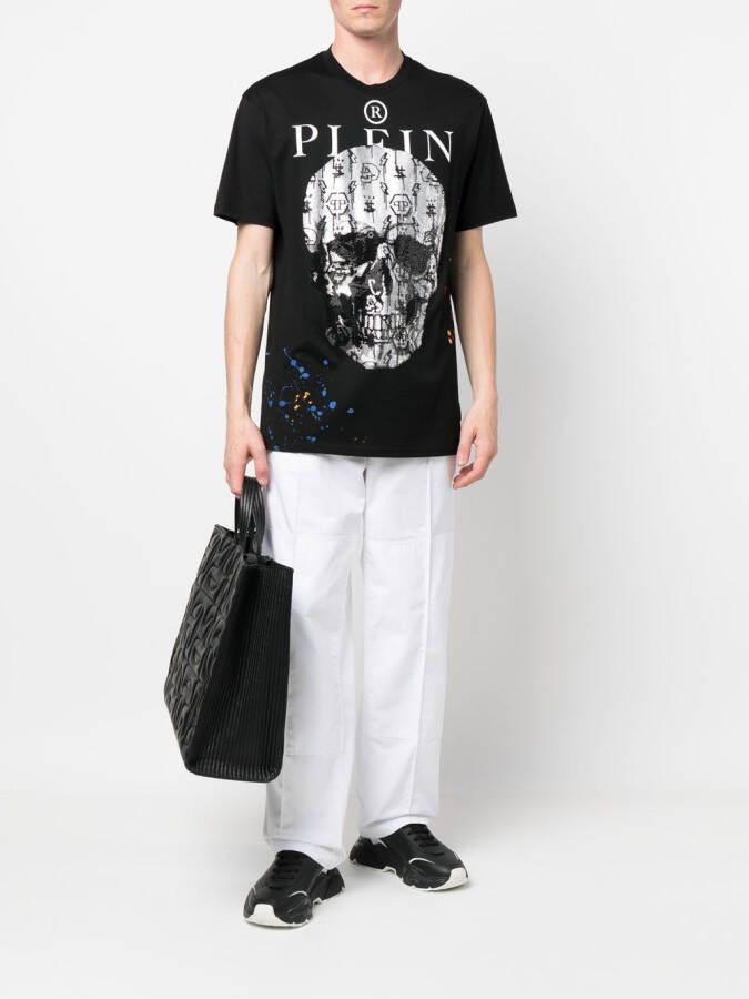 Philipp Plein T-shirt met doodskopprint Zwart