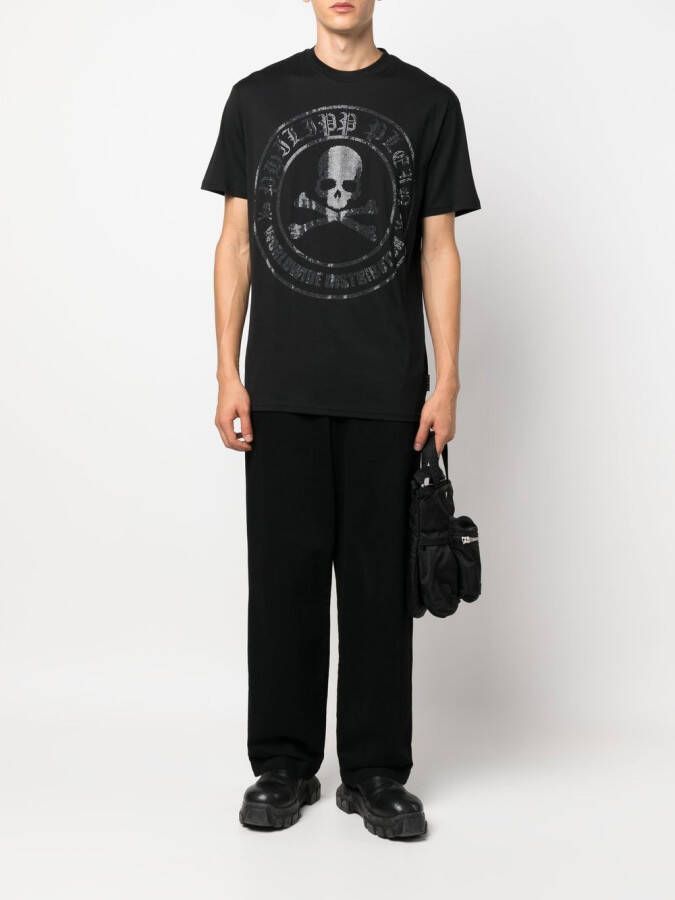 Philipp Plein T-shirt met doodskopprint Zwart