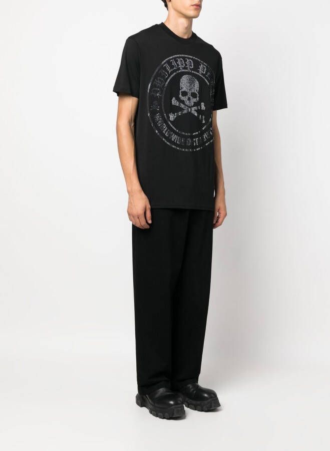 Philipp Plein T-shirt met doodskopprint Zwart