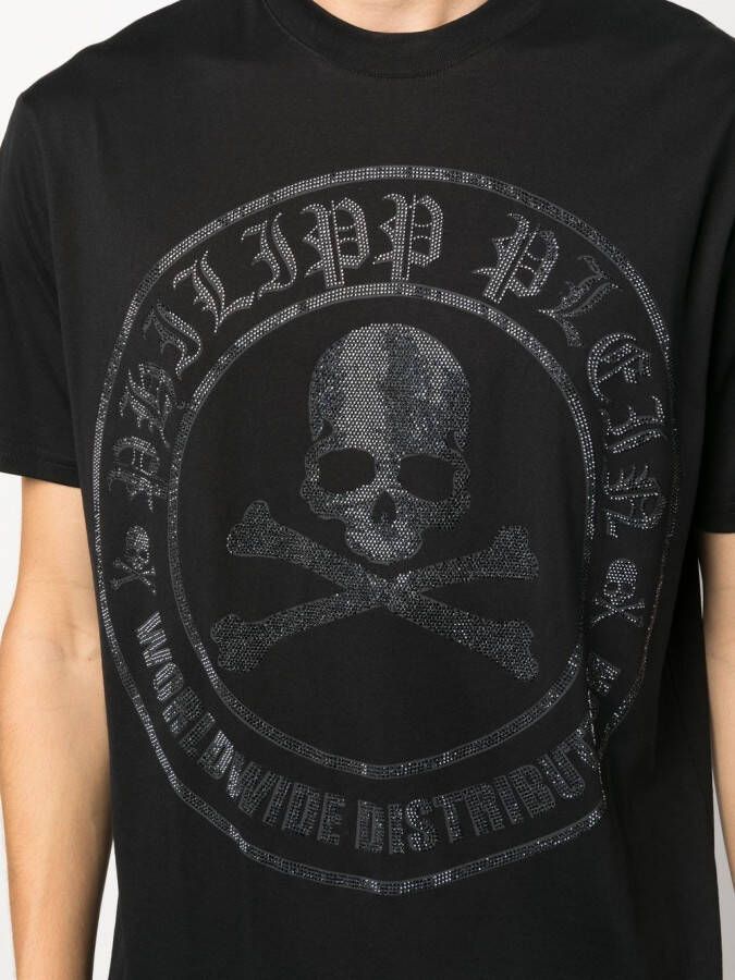 Philipp Plein T-shirt met doodskopprint Zwart