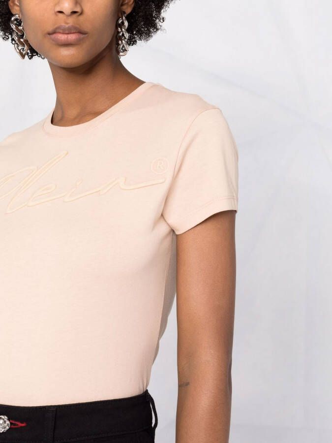 Philipp Plein T-shirt met geborduurd logo Beige
