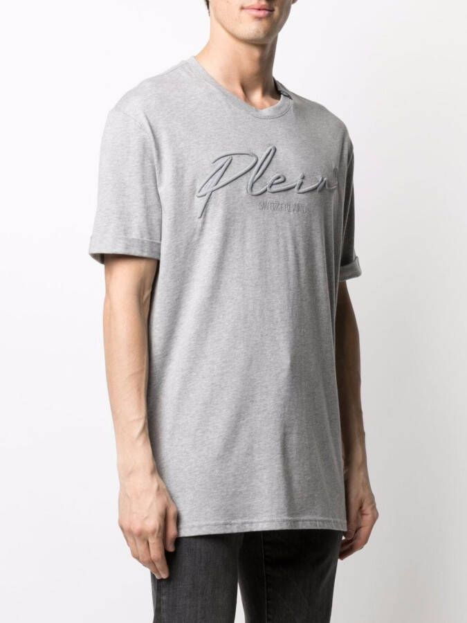 Philipp Plein T-shirt met geborduurd logo Grijs