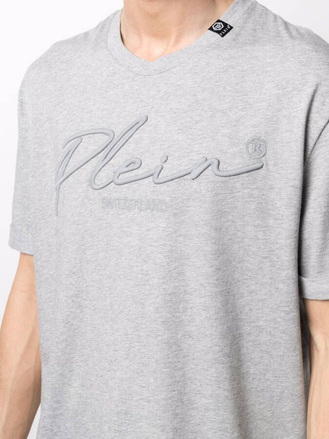 Philipp Plein T-shirt met geborduurd logo Grijs