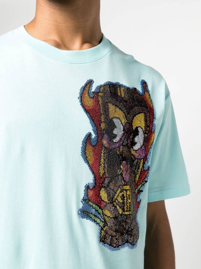 Philipp Plein T-shirt met grafische print Blauw