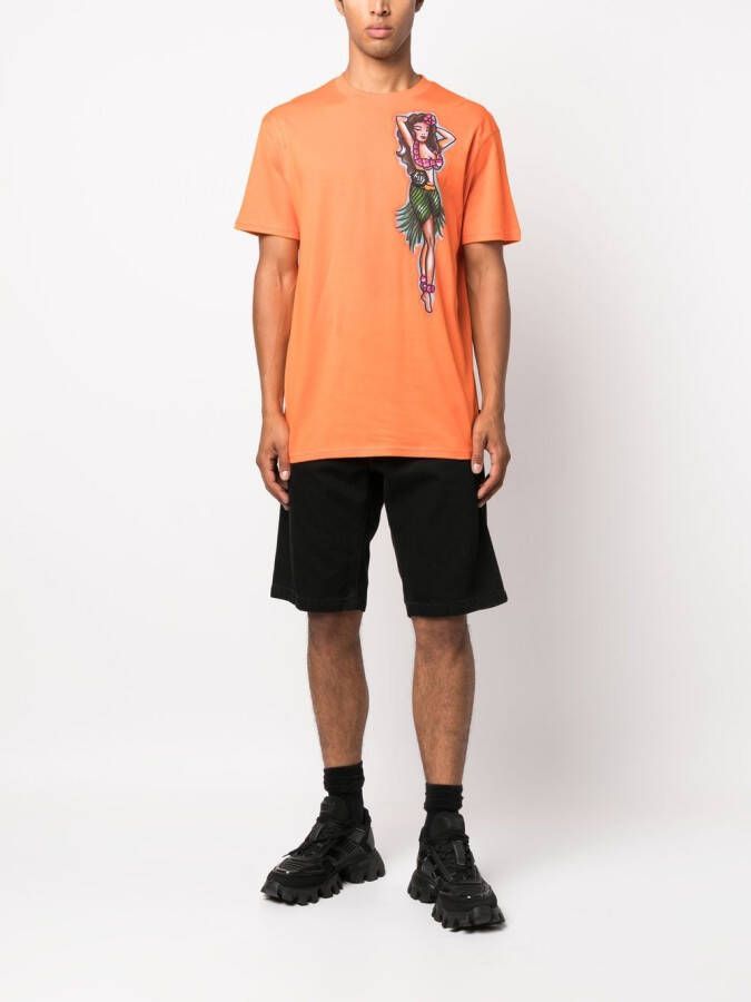 Philipp Plein T-shirt met grafische print Oranje