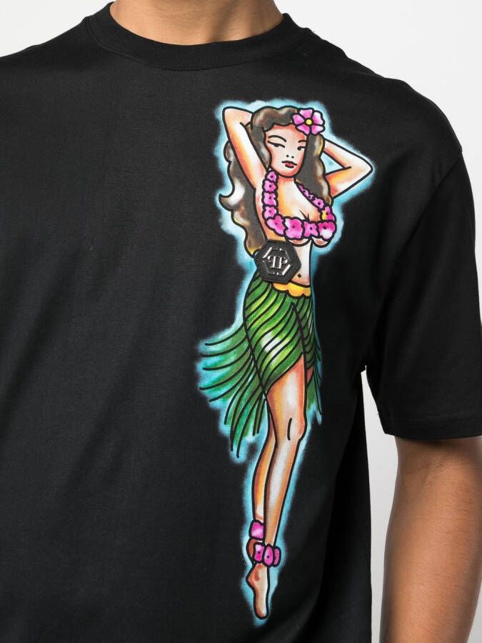 Philipp Plein T-shirt met grafische print Zwart
