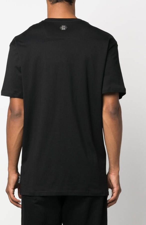 Philipp Plein T-shirt met logo van stras Zwart