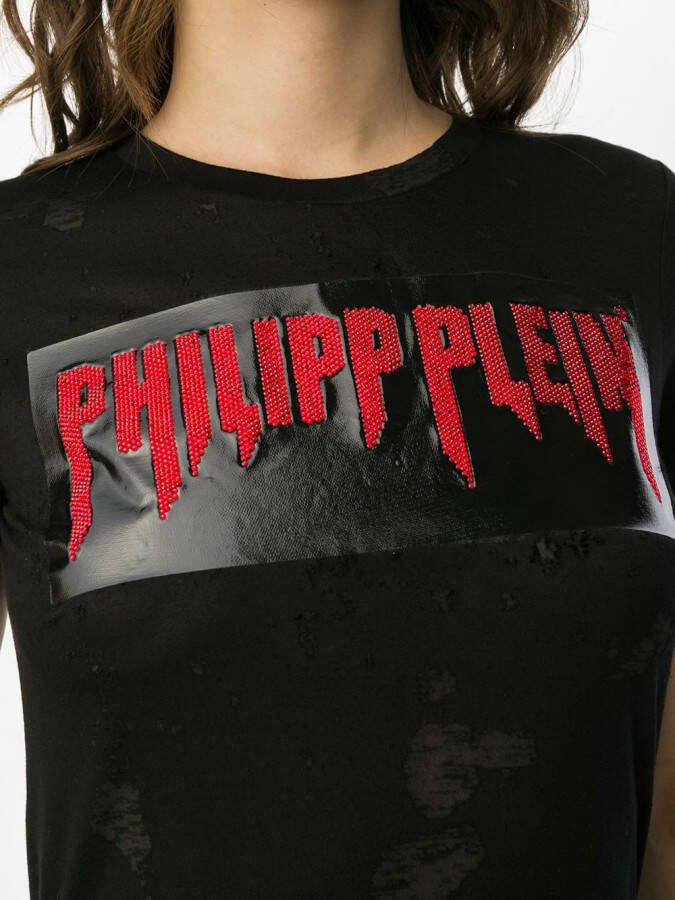 Philipp Plein T-shirt met logo Zwart