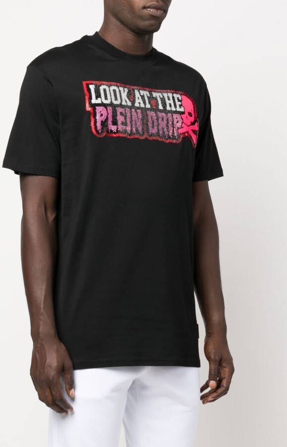 Philipp Plein T-shirt met logo Zwart