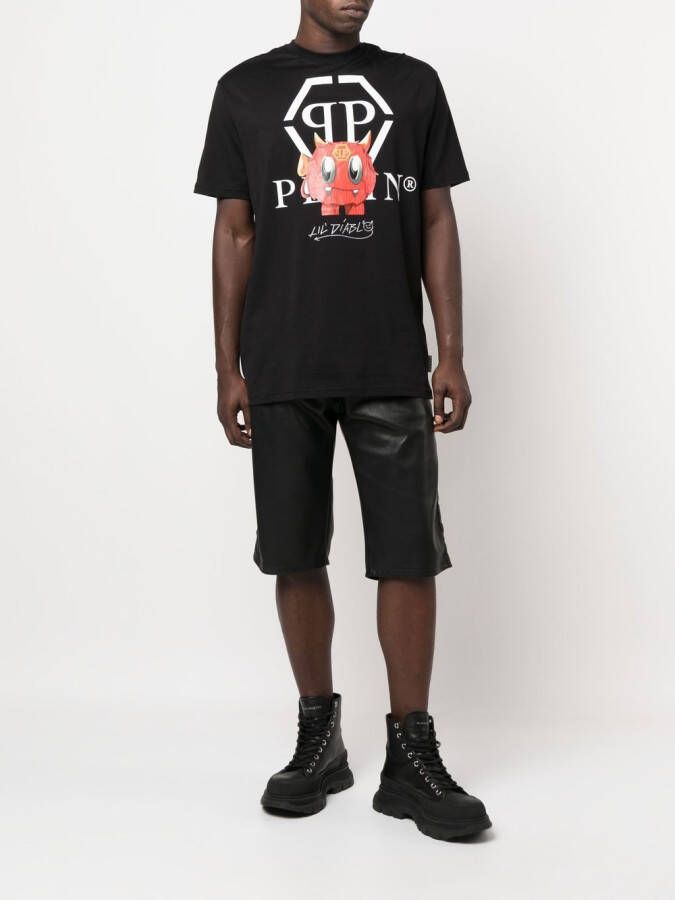 Philipp Plein T-shirt met logo Zwart