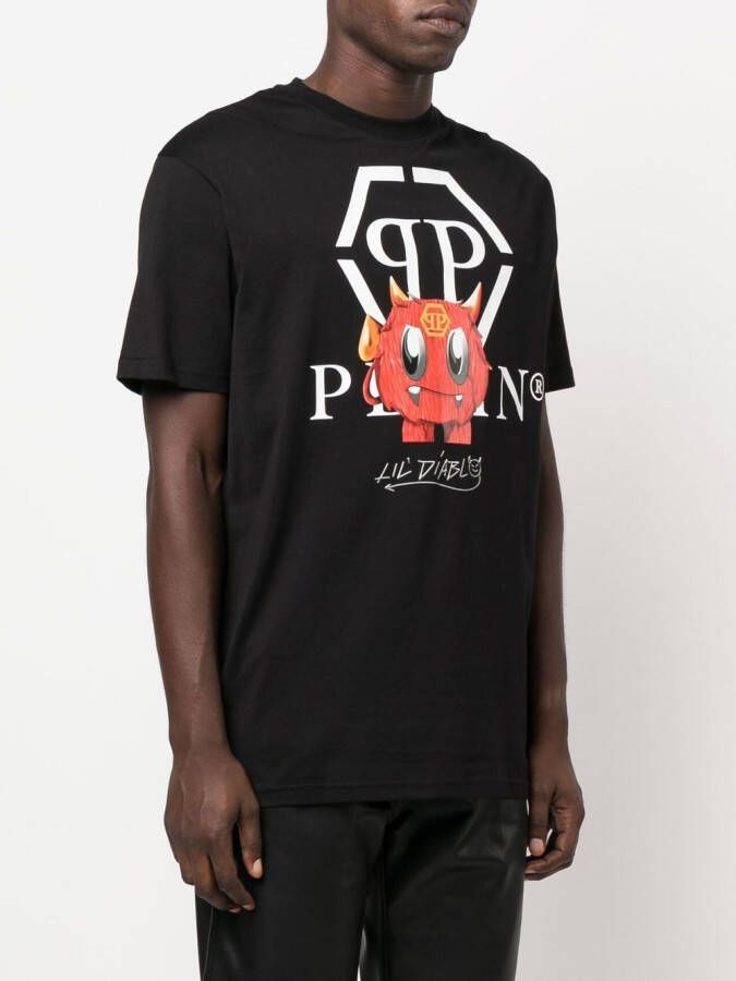 Philipp Plein T-shirt met logo Zwart