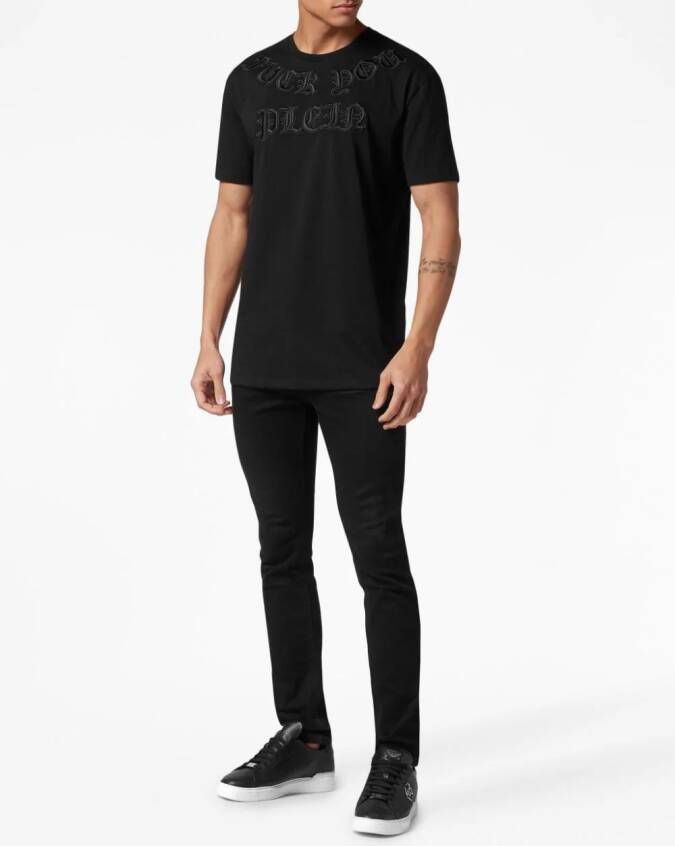 Philipp Plein T-shirt met logopatch Zwart