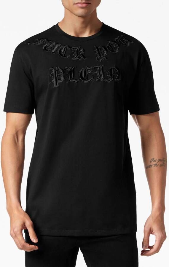 Philipp Plein T-shirt met logopatch Zwart